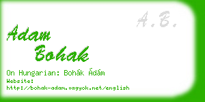 adam bohak business card